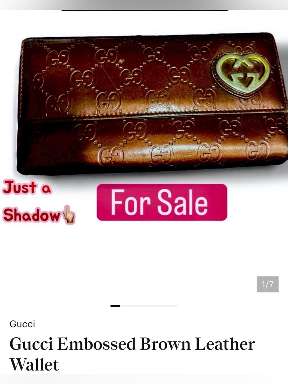 Gucci Embossed Brown Leather Wallet